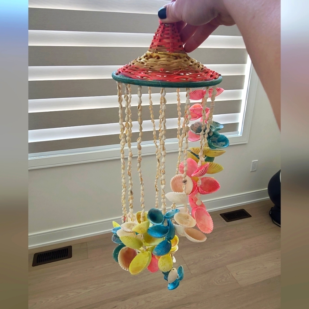 Seashell colorful mobile wind chime